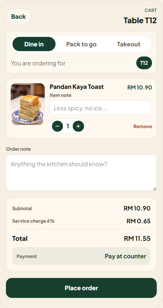 TableTap screen preview